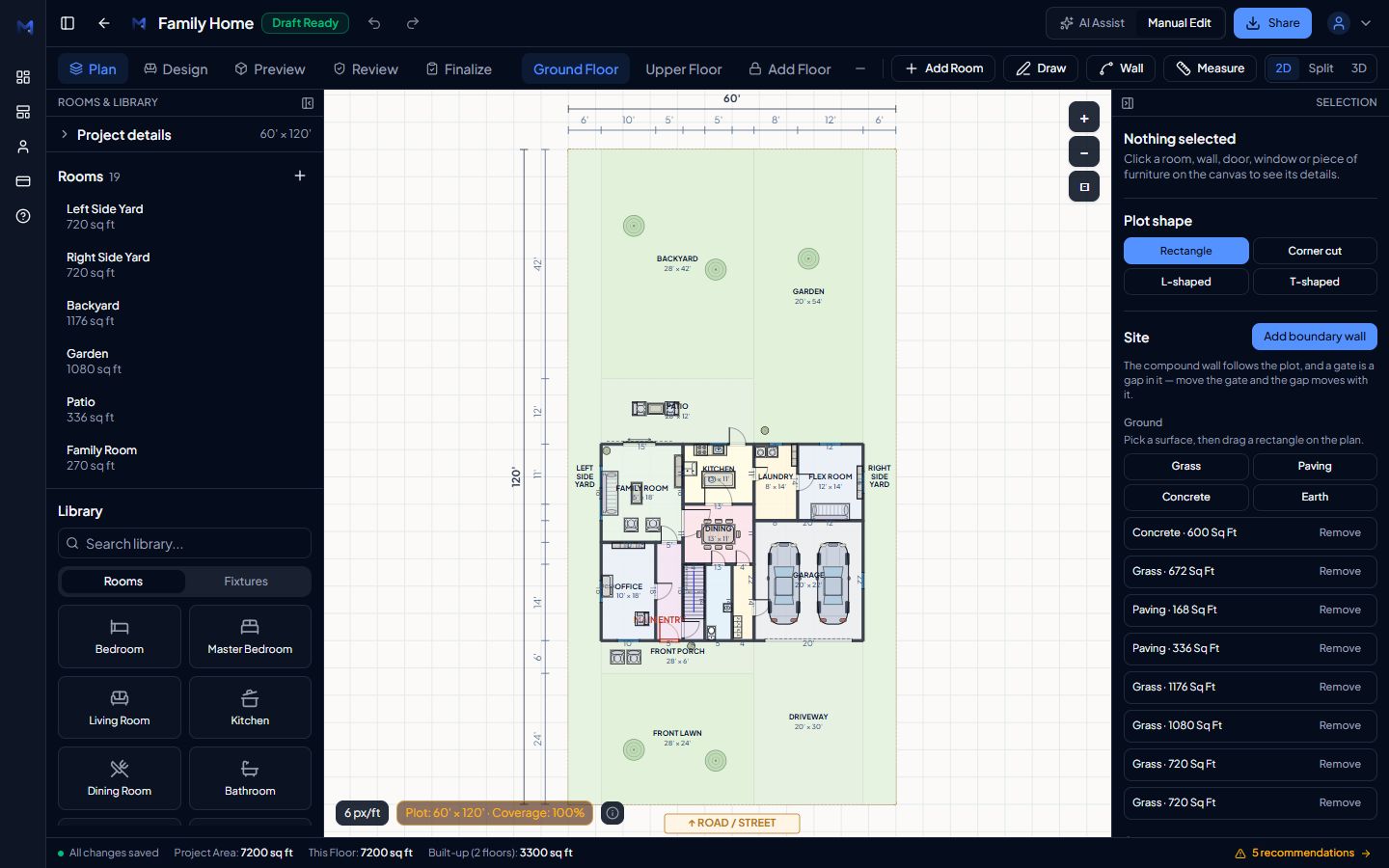 The MakaanPlan Studio with a finished plan open
